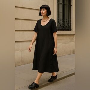 Grizas 100% Linen A-Line Dress – XS (Oversized Fit) with Side Button Detail